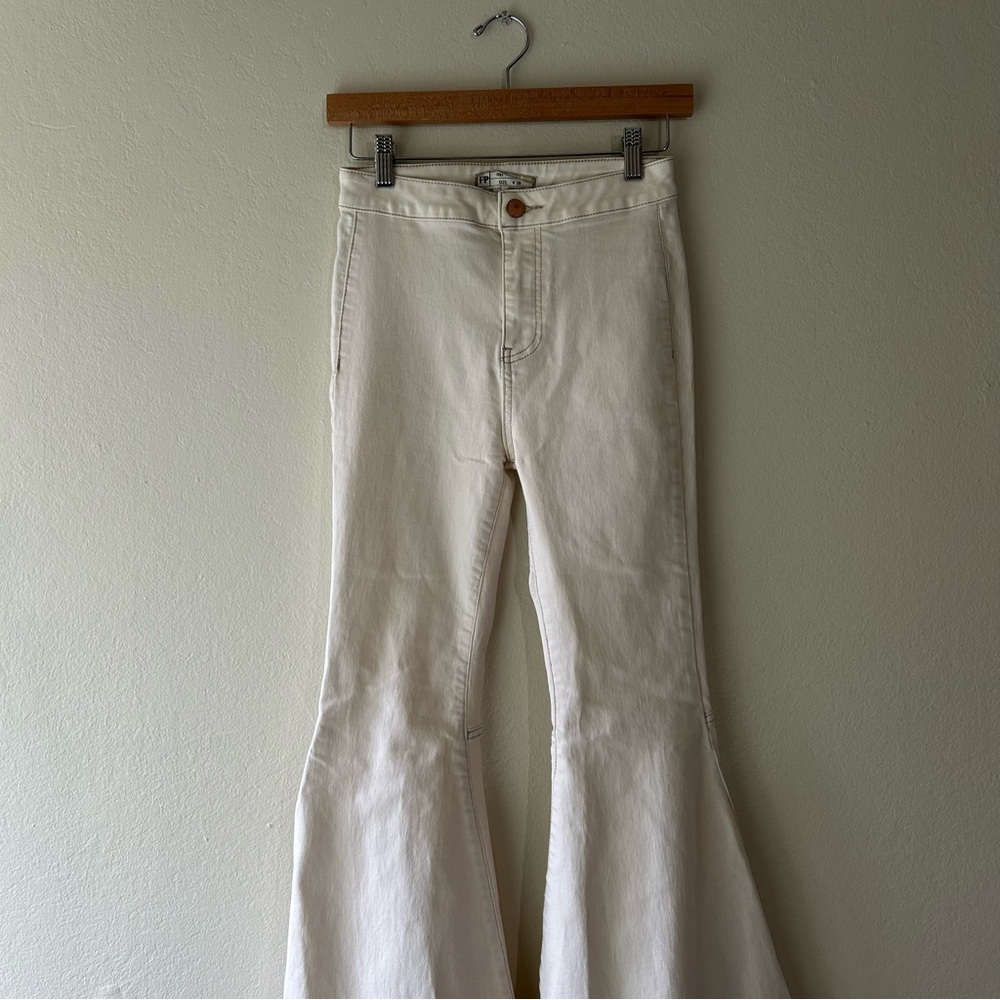 Free People White Flare Jeans